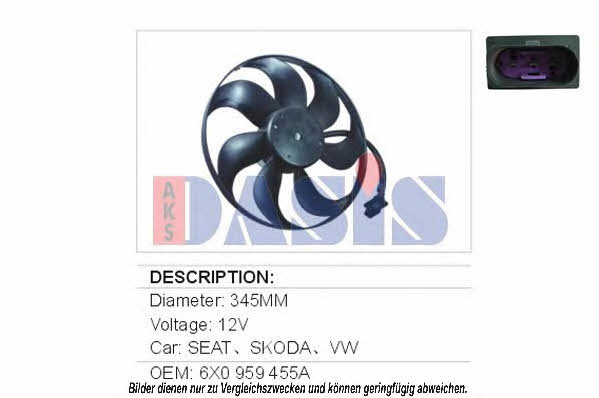 Dasis 048029N Hub, engine cooling fan wheel 048029N