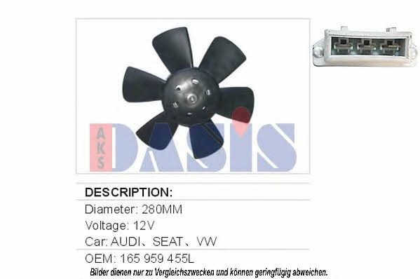 Dasis 048070N Hub, engine cooling fan wheel 048070N