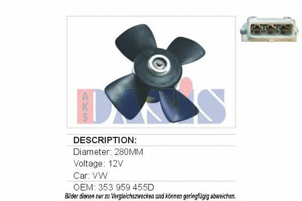 Dasis 048340N Hub, engine cooling fan wheel 048340N