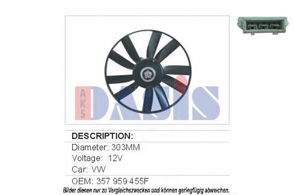 Dasis 048370N Hub, engine cooling fan wheel 048370N