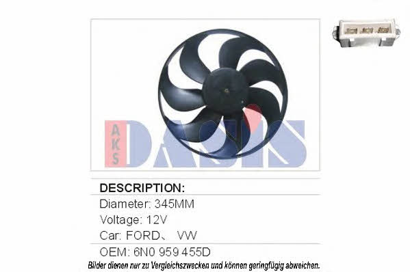 Dasis 048400N Hub, engine cooling fan wheel 048400N