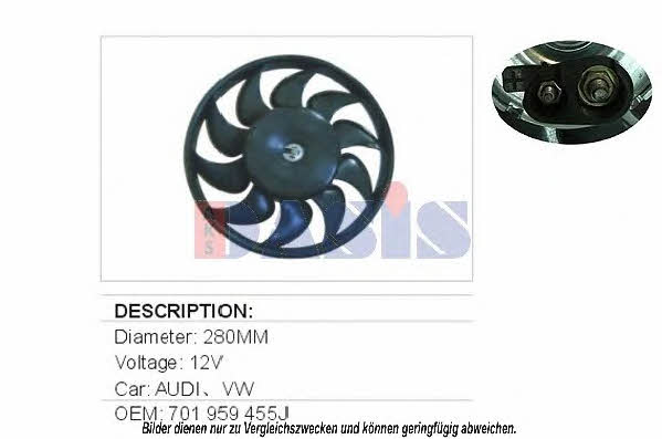 Dasis 048520N Hub, engine cooling fan wheel 048520N