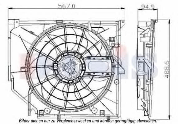 Dasis 058047N Hub, engine cooling fan wheel 058047N