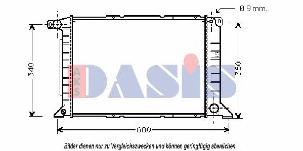 Dasis 250360N Radiator, engine cooling 250360N