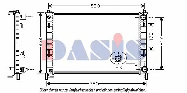 Dasis 090009N Radiator, engine cooling 090009N