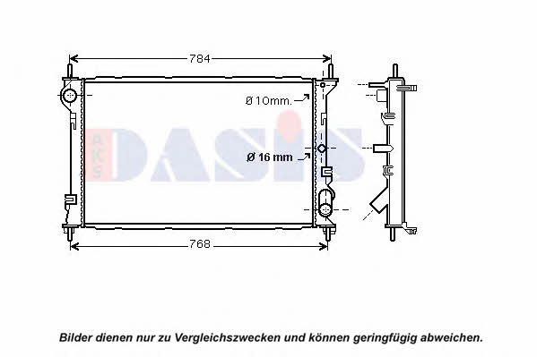 Dasis 090079N Radiator, engine cooling 090079N