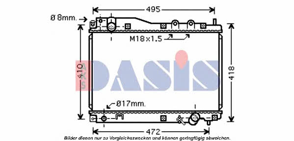 Dasis 100049N Radiator, engine cooling 100049N