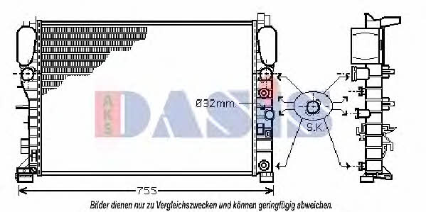 Dasis 120008N Radiator, engine cooling 120008N