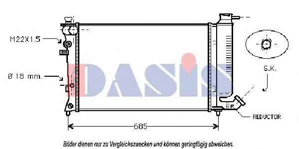 Dasis 160440N Radiator, engine cooling 160440N