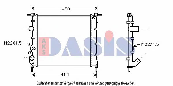 Dasis 180021N Radiator, engine cooling 180021N