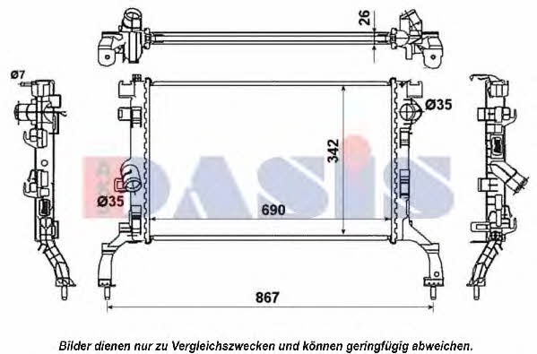 Dasis 180023N Radiator, engine cooling 180023N