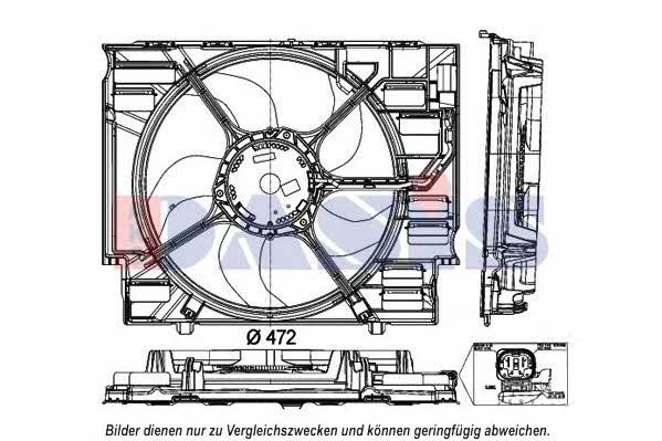 Dasis 058083N Hub, engine cooling fan wheel 058083N
