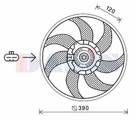 Dasis 158117N Hub, engine cooling fan wheel 158117N