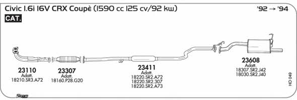 Dasis SGHO049 Exhaust system SGHO049