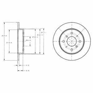 Delphi BG2338 Rear brake disc, non-ventilated BG2338