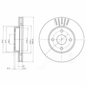 Delphi BG3781 Front vented brake disc BG3781 BG3781 Delphi Front vented brake disc