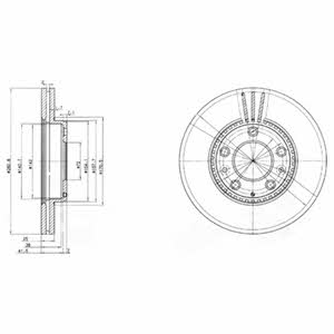 Delphi BG3874 Front brake disc ventilated BG3874