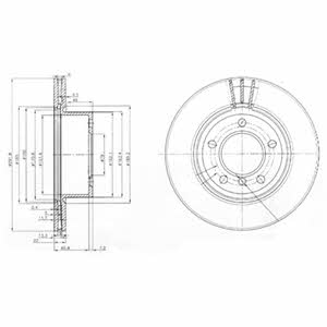 Delphi BG3900 Front brake disc ventilated BG3900