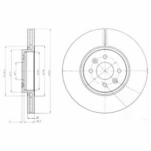 Delphi BG3929 Front brake disc ventilated BG3929