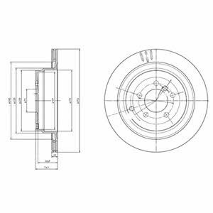 Delphi BG4021 Rear ventilated brake disc BG4021