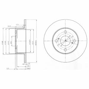 Delphi BG4050 Rear brake disc, non-ventilated BG4050