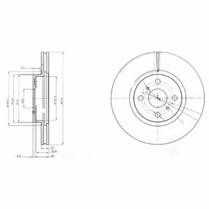 Delphi BG4054 Front brake disc ventilated BG4054