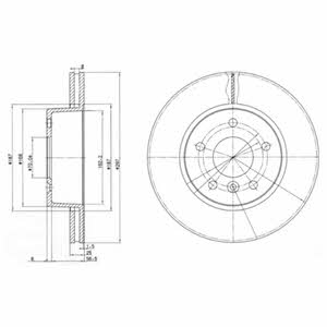 Delphi BG2860 Front vented brake disc BG2860 BG2860 Delphi Front vented brake disc