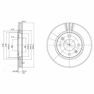 Delphi BG2871 Front vented brake disc BG2871 BG2871 Delphi Front vented brake disc