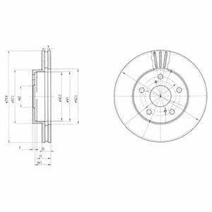 Delphi BG2906 Front vented brake disc BG2906 BG2906 Delphi Front vented brake disc
