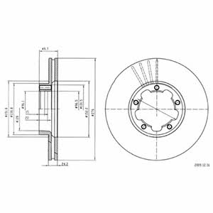 Delphi BG4173 Front brake disc ventilated BG4173