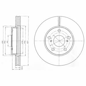 Delphi BG4234 Front brake disc ventilated BG4234