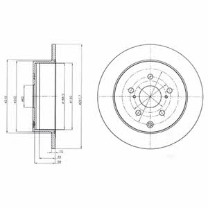 Delphi BG4237 Rear brake disc, non-ventilated BG4237