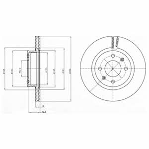 Delphi BG4295 Front brake disc ventilated BG4295