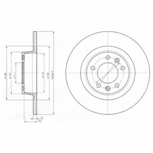 Delphi BG4301 Rear brake disc, non-ventilated BG4301