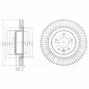 Delphi BG9926 Front brake disc ventilated BG9926