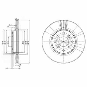 Delphi BG3516 Front vented brake disc BG3516 BG3516 Delphi Front vented brake disc