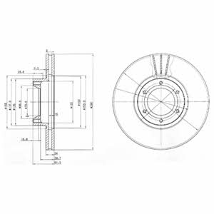 Delphi BG3553 Front brake disc ventilated BG3553