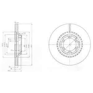 Delphi BG3679 Front brake disc ventilated BG3679