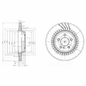 Delphi BG3727 Rear ventilated brake disc BG3727