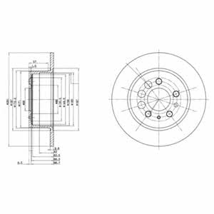 Delphi BG2103 Rear brake disc, non-ventilated BG2103