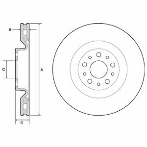 Delphi BG4556 Front brake disc ventilated BG4556