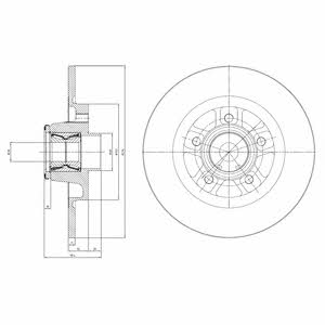 Delphi BG9113RS Rear brake disc, non-ventilated BG9113RS