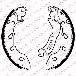 Brake shoe kit Ford KA: LS2047 Delphi Brake shoe set