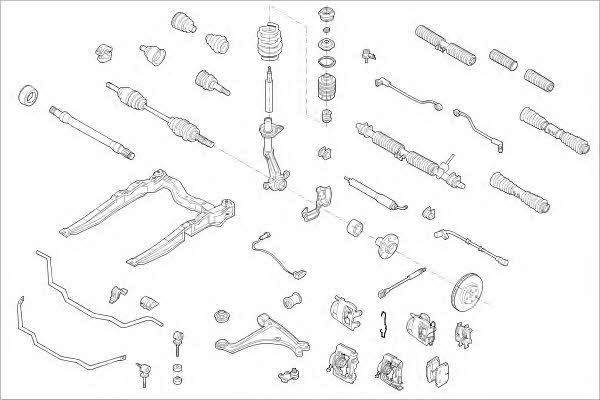 Delphi OPEL-01016-F Wheel suspension OPEL01016F OPEL01016F Delphi Wheel suspension