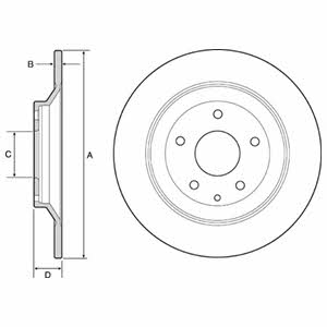 Delphi BG4567C Rear brake disc, non-ventilated BG4567C