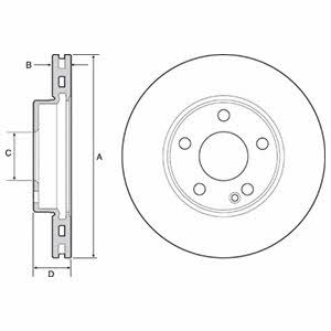Delphi BG4554C Front brake disc ventilated BG4554C
