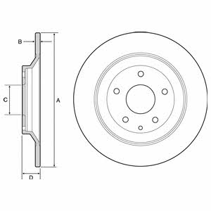 Delphi BG4567 Rear brake disc, non-ventilated BG4567