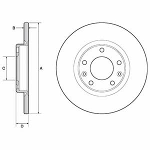 Delphi BG4661C Rear brake disc, non-ventilated BG4661C