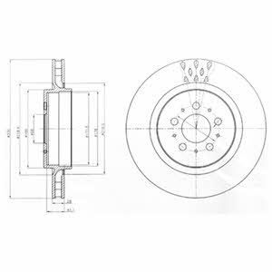 Delphi BG4306C Rear ventilated brake disc BG4306C