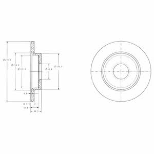 Delphi BG3673C Rear brake disc, non-ventilated BG3673C